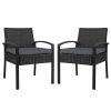 Outdoor Furniture Bistro Wicker Chair Black – 2