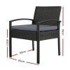 Outdoor Furniture Bistro Wicker Chair Black – 2