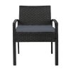 Outdoor Furniture Bistro Wicker Chair Black – 2