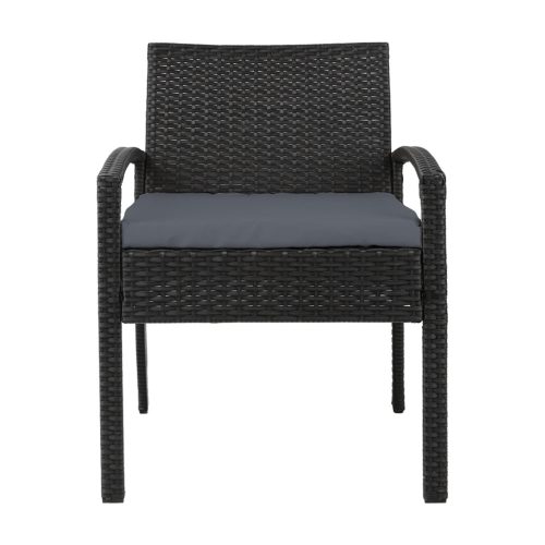 Outdoor Furniture Bistro Wicker Chair Black – 2
