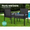 Outdoor Furniture Bistro Wicker Chair Black – 2