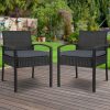 Outdoor Furniture Bistro Wicker Chair Black – 2
