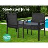 Outdoor Furniture Bistro Wicker Chair Black – 2