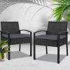 Outdoor Furniture Bistro Wicker Chair Black – 2