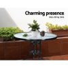 Outdoor Bistro Set Chairs Patio Furniture Dining Wicker Garden Cushion Gardeon – 2X Chair + Table
