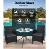 Outdoor Bistro Set Chairs Patio Furniture Dining Wicker Garden Cushion Gardeon – 2X Chair + Table