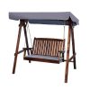 Swing Chair Wooden Garden Bench Canopy Outdoor Furniture – Charcoal, 2 Seater
