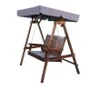 Swing Chair Wooden Garden Bench Canopy Outdoor Furniture – Charcoal, 2 Seater