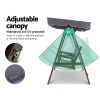 Swing Chair Wooden Garden Bench Canopy Outdoor Furniture – Charcoal, 2 Seater