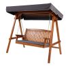 Swing Chair Wooden Garden Bench Canopy Outdoor Furniture – Teak, 3 Seater