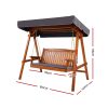 Swing Chair Wooden Garden Bench Canopy Outdoor Furniture – Teak, 3 Seater