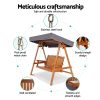 Swing Chair Wooden Garden Bench Canopy Outdoor Furniture – Teak, 3 Seater
