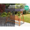Swing Chair Wooden Garden Bench Canopy Outdoor Furniture – Teak, 3 Seater