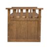 Outdoor Storage Bench Box 129cm Wooden Garden Toy Chest Sheds Patio Furniture XL Natural