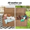 Outdoor Storage Bench Box 129cm Wooden Garden Toy Chest Sheds Patio Furniture XL Natural