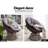 Outdoor Papasan Chairs Lounge Setting Patio Furniture Wicker – Brown, 2x chair + 1x Side Table