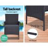 4-piece Outdoor Lounge Setting Wicker Patio Furniture Dining Set – Dark Grey amd Grey, Without Storage Cover