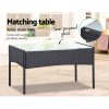 4-piece Outdoor Lounge Setting Wicker Patio Furniture Dining Set – Dark Grey amd Grey, Without Storage Cover