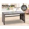 Set of 4 Outdoor Lounge Setting Rattan Patio Wicker Dining Set – Grey and Beige, Without Storage Cover