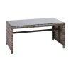 Set of 4 Outdoor Lounge Setting Rattan Patio Wicker Dining Set – Grey and Beige, With Storage Cover