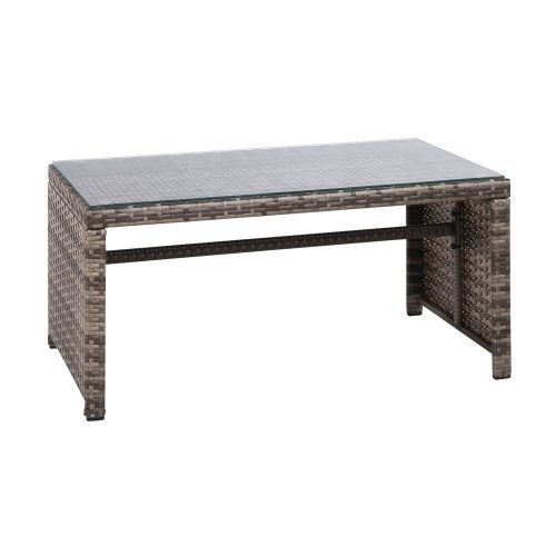 Set of 4 Outdoor Lounge Setting Rattan Patio Wicker Dining Set – Grey and Beige, With Storage Cover