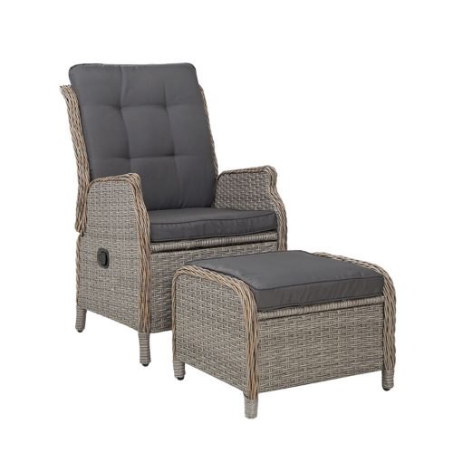 Recliner Chair Sun lounge Setting Outdoor Furniture Patio Wicker Sofa