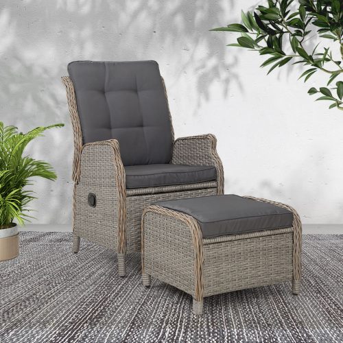 Recliner Chair Sun lounge Setting Outdoor Furniture Patio Wicker Sofa