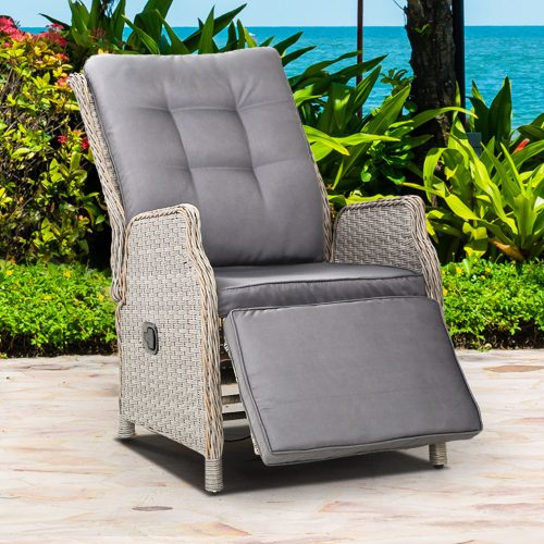 Recliner Chair Sun lounge Setting Outdoor Furniture Patio Wicker Sofa