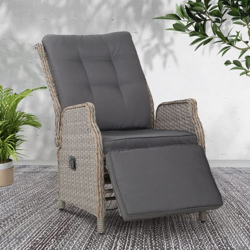 Recliner Chair Sun lounge Setting Outdoor Furniture Patio Wicker Sofa