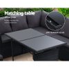 Outdoor Furniture Dining Setting Sofa Set Lounge Wicker 9 Seater – Black and Dark Grey, Without Storage Cover