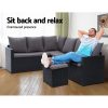 Outdoor Furniture Dining Setting Sofa Set Lounge Wicker 9 Seater – Black and Dark Grey, With Storage Cover