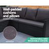 Outdoor Furniture Dining Setting Sofa Set Lounge Wicker 9 Seater – Black and Dark Grey, With Storage Cover
