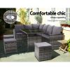 Outdoor Furniture Dining Setting Sofa Set Lounge Wicker 9 Seater – Dark Grey and Mixed Grey, With Storage Cover