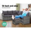 Outdoor Furniture Dining Setting Sofa Set Lounge Wicker 9 Seater – Dark Grey and Mixed Grey, With Storage Cover