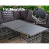 Outdoor Furniture Dining Setting Sofa Set Lounge Wicker 9 Seater – Dark Grey and Mixed Grey, With Storage Cover