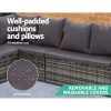 Outdoor Furniture Dining Setting Sofa Set Lounge Wicker 9 Seater – Dark Grey and Mixed Grey, With Storage Cover