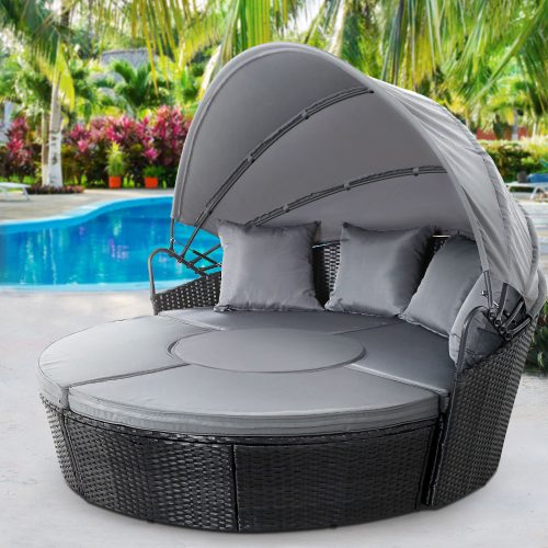 Outdoor Lounge Setting Sofa Patio Furniture Wicker Garden Rattan Set Day Bed