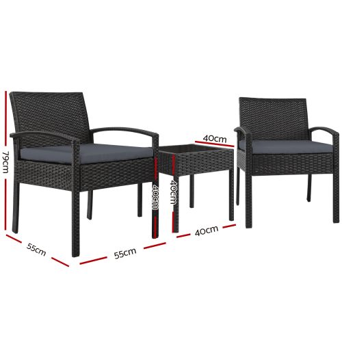 3-piece Outdoor Set – Black