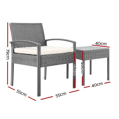 3-piece Outdoor Set – Grey