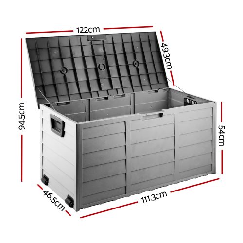 290L Outdoor Storage Box – Black and Grey