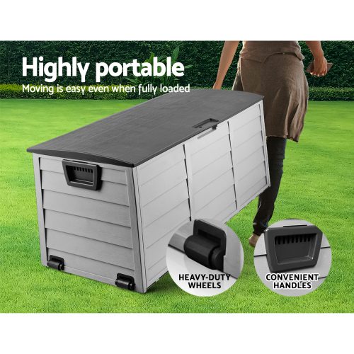 290L Outdoor Storage Box – Black and Grey