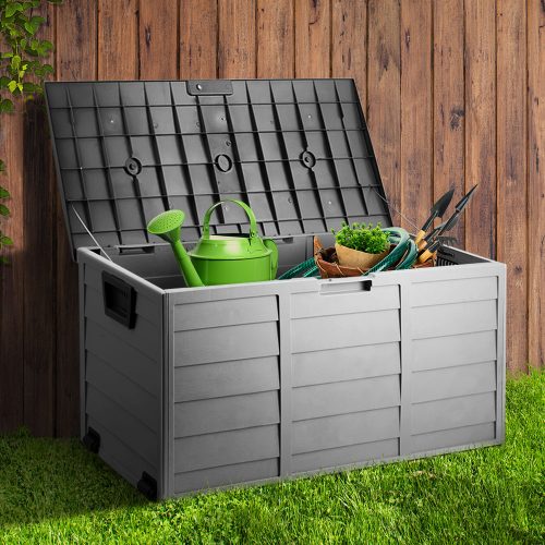 290L Outdoor Storage Box – Black and Grey