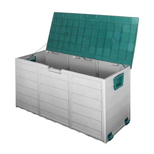 290L Outdoor Storage Box – Green and Grey