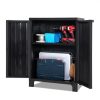 Outdoor Storage Cabinet Lockable Cupboard Garage 92cm – Black