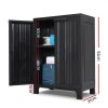 Outdoor Storage Cabinet Lockable Cupboard Garage 92cm – Black