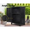 Outdoor Storage Cabinet Lockable Cupboard Garage 92cm – Black