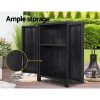 Outdoor Storage Cabinet Lockable Cupboard Garage 92cm – Black