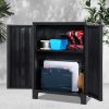 Outdoor Storage Cabinet Lockable Cupboard Garage 92cm – Black
