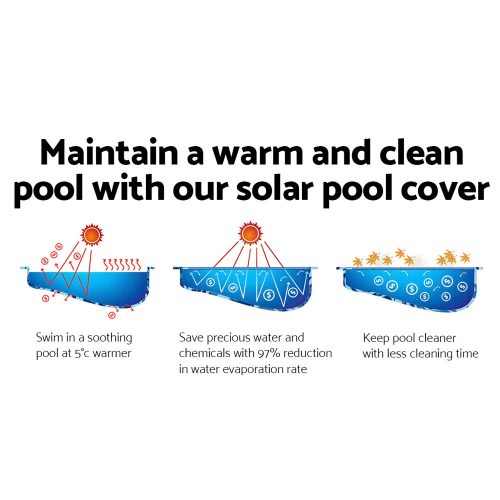 Solar Swimming Pool Cover – 6.5×3 m, Blue and Grey