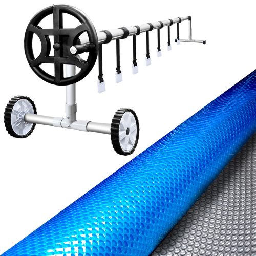 Solar Swimming Pool Cover Roller Wheel Blanket Adjustable – 7×4 m